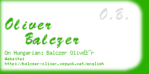 oliver balczer business card